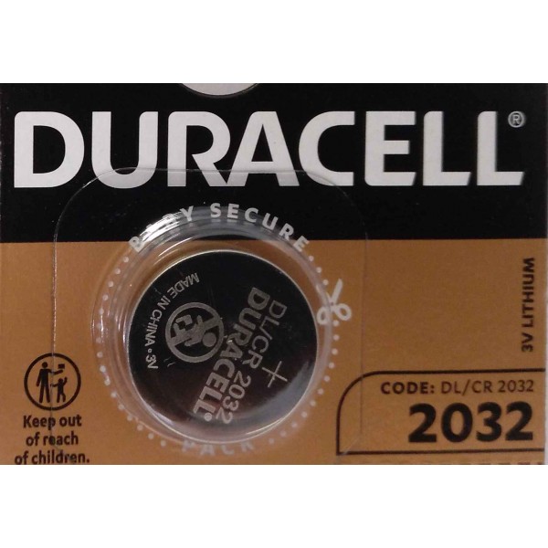 Pilas de botón Duracell CR2032, 1 ud.