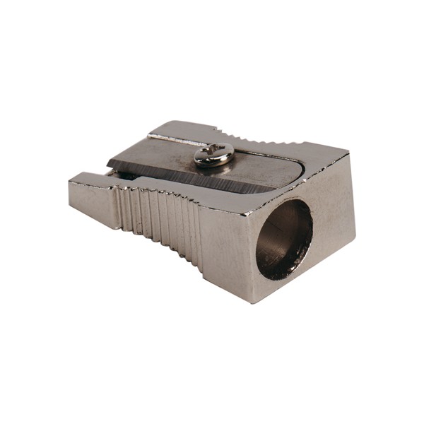 Afilador Q-Connect simple (1 agujero) metálico para lápices de hasta 8mm de diámetro (1 ud)