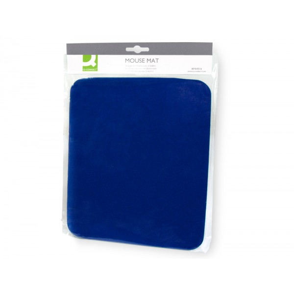 Alfombrilla para ratón Q-Connect con base de goma espuma antideslizante, superficie en poliéster, color azul