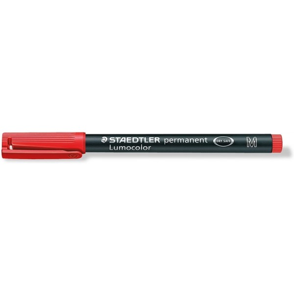 Rotulador Staedtler permanente punta media M rojo, ancho de trazo 1mm, ref 317-2