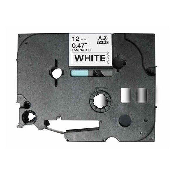 Cinta compatible con Brother TZe231E ROTULADORA LAMINADA  Blanco Negro 8m, 12mm