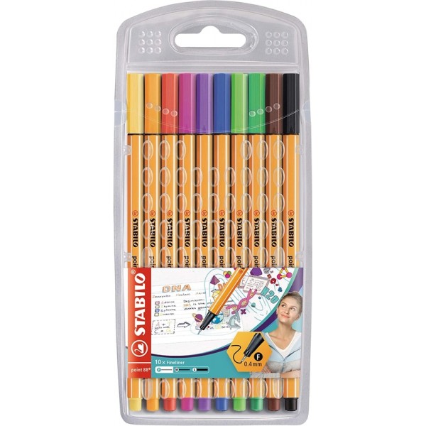 Rotuladores STABILO Punta de Fibra Point 88 Colores surtidos Trazo 0,4 mm Estuche 10 ud 8810 