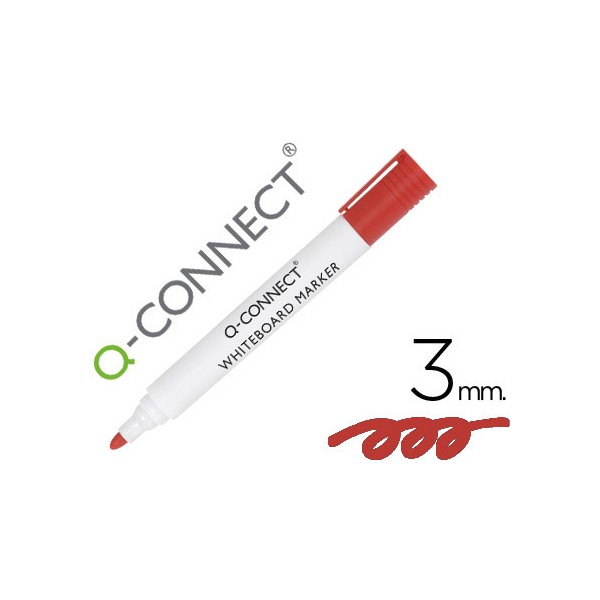 Rotulador Q-Connect pizarra blanca punta cónica 3mm rojo