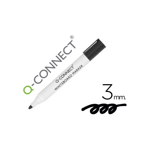 Rotulador Q-Connect pizarra blanca punta cónica 3mm negro