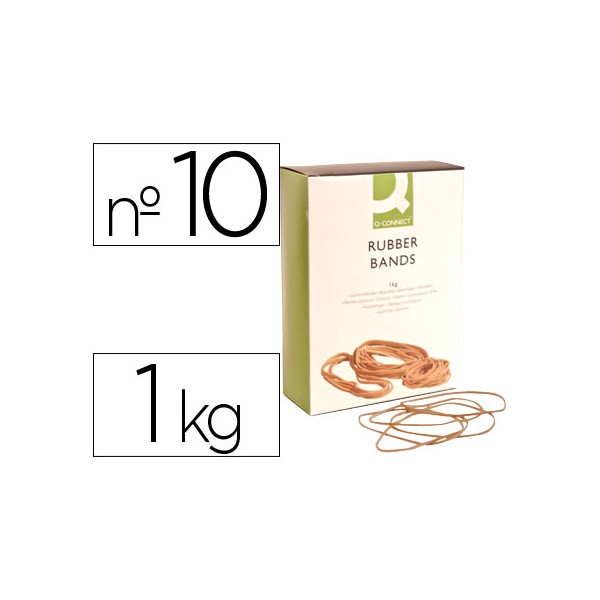 Gomas elásticas Q-Connect 10cm, 2mm ancho, pack 1kg