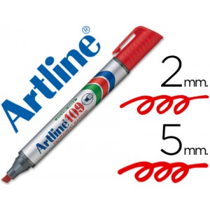 Rotulador Artline permanente EK-109 ROJO punta biselada