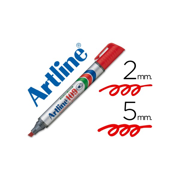 Rotulador Artline permanente EK-109 ROJO punta biselada