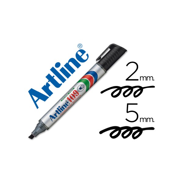 Rotulador Artline permanente EK-109 NEGRO punta biselada 
