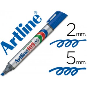Rotulador Artline permanente EK-109 AZUL punta biselada