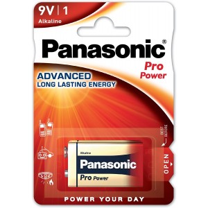 Pilas alcalinas Panasonic 9V 6LR61-522 pack 1 ud