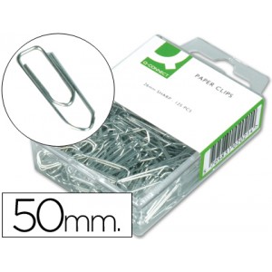 Clips Q-Connect labiado Nº 4 50mm niquelado color plata 100 uds