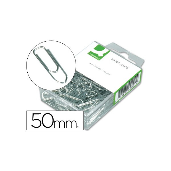 Clips Q-Connect labiado Nº 4 50mm niquelado color plata 100 uds