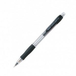 Portaminas Pilot H-185 Supergrip, goma bajo el pulsador, puntera retráctil, usa minas 0.5mm, negro, ref 713756