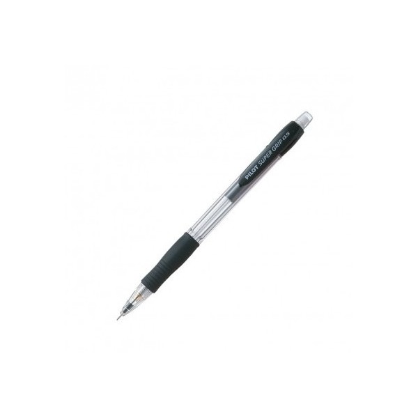Portaminas Pilot H-185 Supergrip, goma bajo el pulsador, puntera retráctil, usa minas 0.5mm, negro, ref 713756