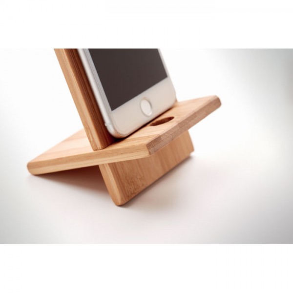 Soporte para teléfono de bambú PERSONALIZABLE - BAJO PEDIDO