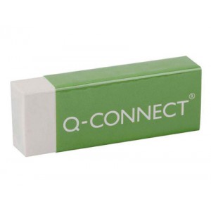 Goma de borrar Q-connect  plástica blanca forro protector de cartón