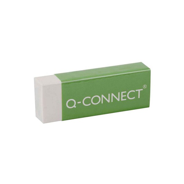 Goma de borrar Q-connect  plástica blanca forro protector de cartón