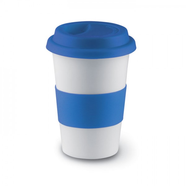 Taza cerámica con tapa silicona 400ml PERSONALIZABLE - BAJO PEDIDO