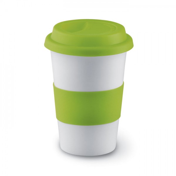 Taza cerámica con tapa silicona 400ml PERSONALIZABLE - BAJO PEDIDO