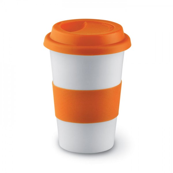 Taza cerámica con tapa silicona 400ml PERSONALIZABLE - BAJO PEDIDO