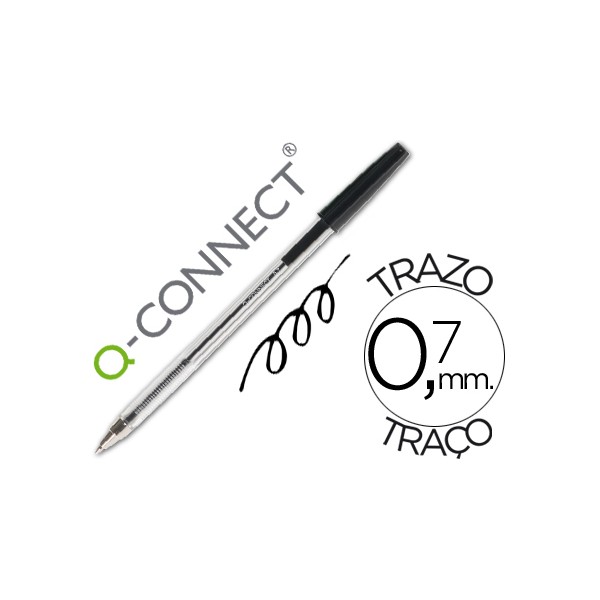 Bolígrafo Q-connect NEGRO trazo 0.7 mm Nivel tinta visible