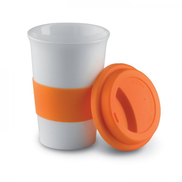 Taza cerámica con tapa silicona 400ml PERSONALIZABLE - BAJO PEDIDO
