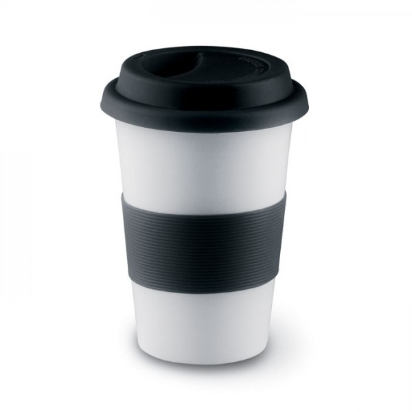 Taza cerámica con tapa silicona 400ml PERSONALIZABLE - BAJO PEDIDO