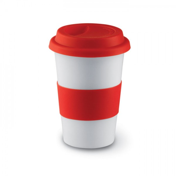 Taza cerámica con tapa silicona 400ml PERSONALIZABLE - BAJO PEDIDO