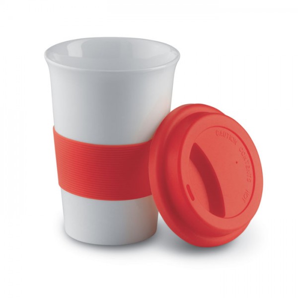 Taza cerámica con tapa silicona 400ml PERSONALIZABLE - BAJO PEDIDO