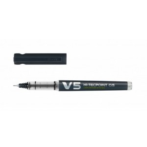 Bolígrafo Pilot V5 Hi-Tecpoint NEGRO, punta de aguja con bola de carburo, tinta líquida soluble al agua 2