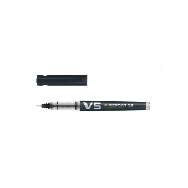 Bolígrafo Pilot V5 Hi-Tecpoint NEGRO, punta de aguja con bola de carburo, tinta líquida soluble al agua