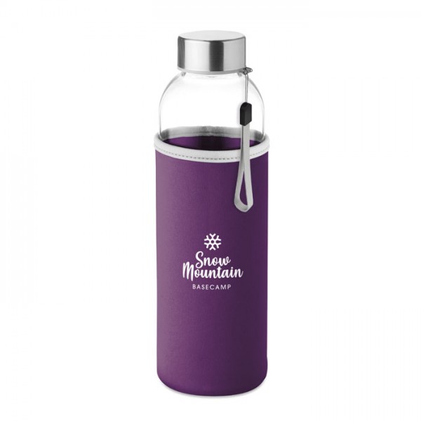 Botella agua reutilizable cristal con tapa de acero inox 500ml PERSONALIZABLE - BAJO PEDIDO