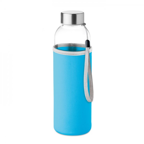 Botella agua reutilizable cristal con tapa de acero inox 500ml PERSONALIZABLE - BAJO PEDIDO