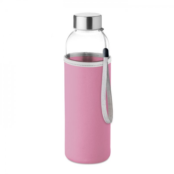 Botella agua reutilizable cristal con tapa de acero inox 500ml PERSONALIZABLE - BAJO PEDIDO
