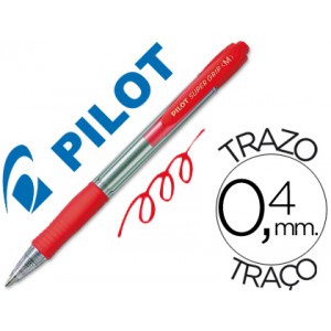 Bolígrafo Pilot Supergrip ROJO retráctil BPGP-10R-M-R tinta base de aceite para una escritura de gran fluidez. 