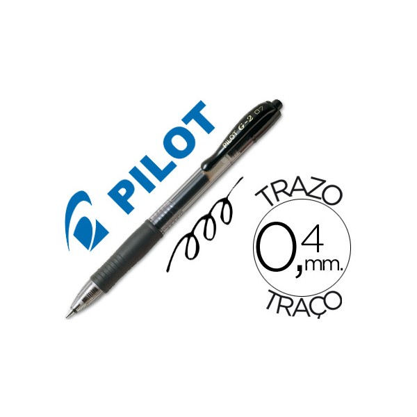 Bolígrafo Pilot Gel BL-G2-7 negro, diámetro de bola 0.7mm, trazo 0.4mm