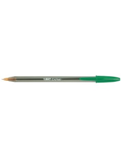 Bolígrafo BIC cristal punta media trazo 0,4mm bola 1mm color verde