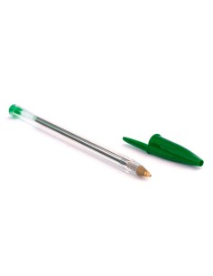 Bolígrafo BIC cristal punta media trazo 0,4mm bola 1mm color verde 2