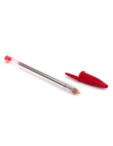 Bolígrafo BIC cristal punta media trazo 0,4mm bola 1mm color rojo
