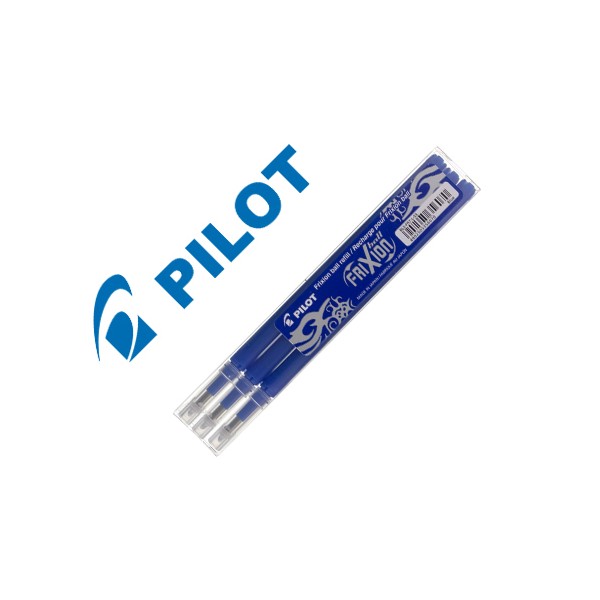 Recambio bolígrafo Pilot Frixion, tinta borrable, azul, pack 3 uds
