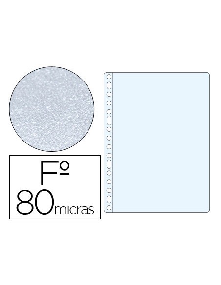 Funda Esselte PP folio estandar multitaladro (16T), piel de naranja, 80 micras, caja 100uds