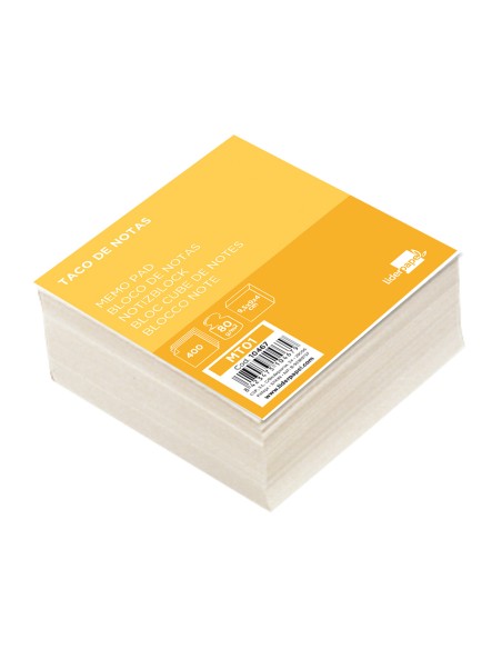 Taco de papel Liderpapel blanco 95x90x40mm no encolado 400 hojas