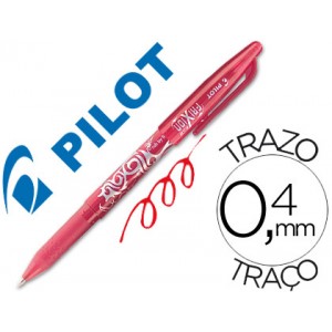 Bolígrafo Pilot Frixion, tinta borrable por fricción, rojo, diámetro de bola 0.7mm, trazo 0.4mm