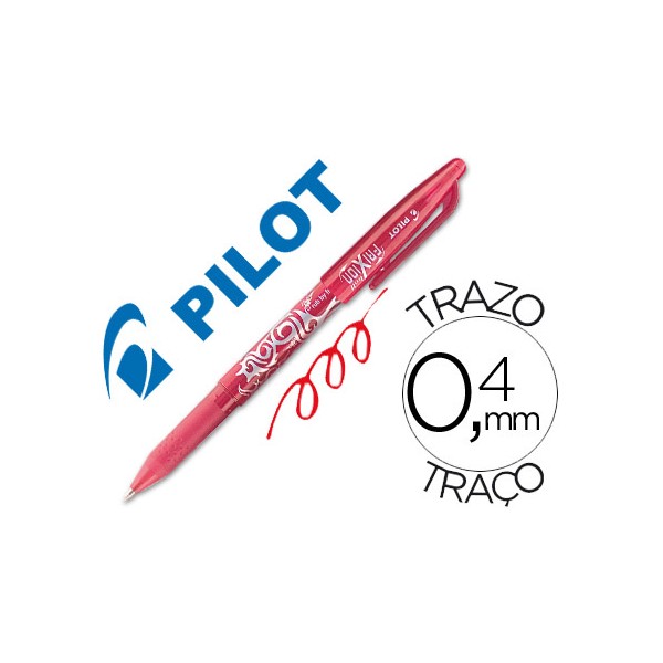 Bolígrafo Pilot Frixion, tinta borrable por fricción, rojo, diámetro de bola 0.7mm, trazo 0.4mm