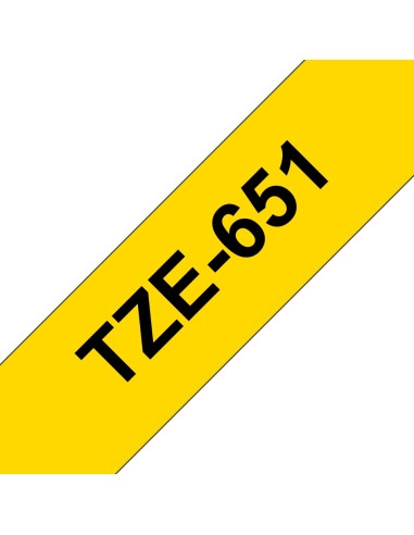 Cinta compatible Brother TZe-651 ROTULADORA LAMINADA  Amarillo Negro 8m, 24mm