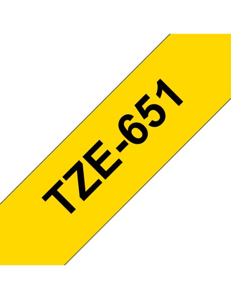 Cinta compatible Brother TZe-651 ROTULADORA LAMINADA  Amarillo Negro 8m, 24mm