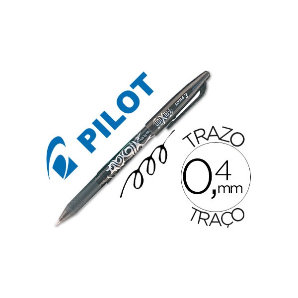 Bolígrafo Pilot Frixion, tinta borrable por fricción, negro, diámetro de bola 0.7mm, trazo 0.4mm