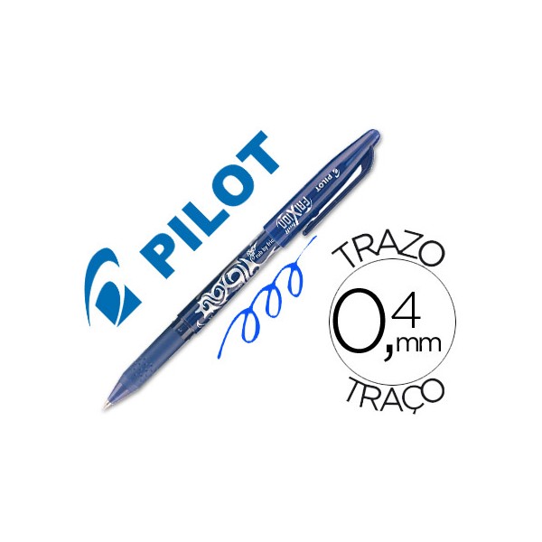 Bolígrafo Pilot Frixion, tinta borrable por fricción, azul, diámetro de bola 0.7mm, trazo 0.4mm