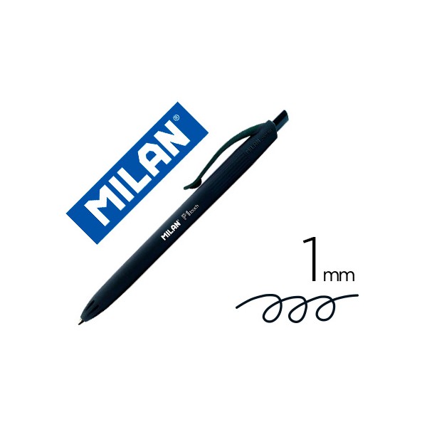 Bolígrafo Milan P1 Touch NEGRO retráctil, ancho de trazo 1mm