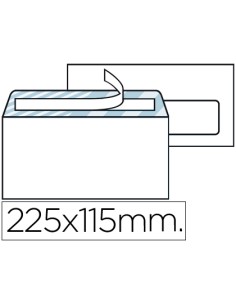 Sobre 115x225mm con ventana derecha blanco autodex (solapa recta) caja 500 uds